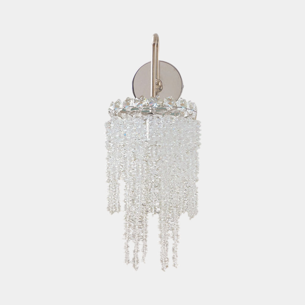 Wall Sconce Light Modern Crystal Waterfall Silver