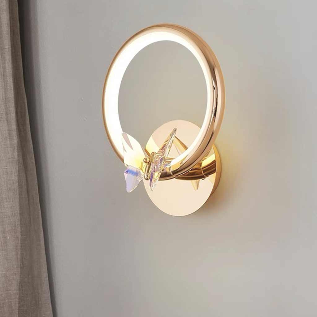 Wall Sconce Light Small Ring Crystal Butterfly LED