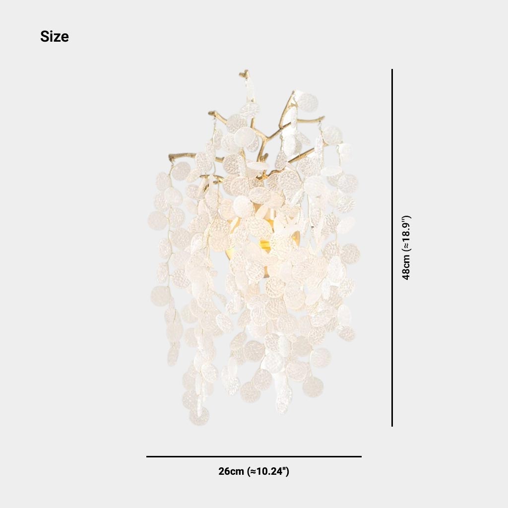 Wall Sconce Light Unique Brass Branch Glass Disc Drop