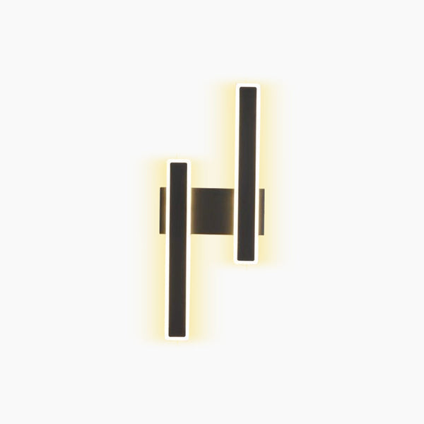 Wall Sconce Double Light Modern Unique Linear LED Bar, Black/Gold