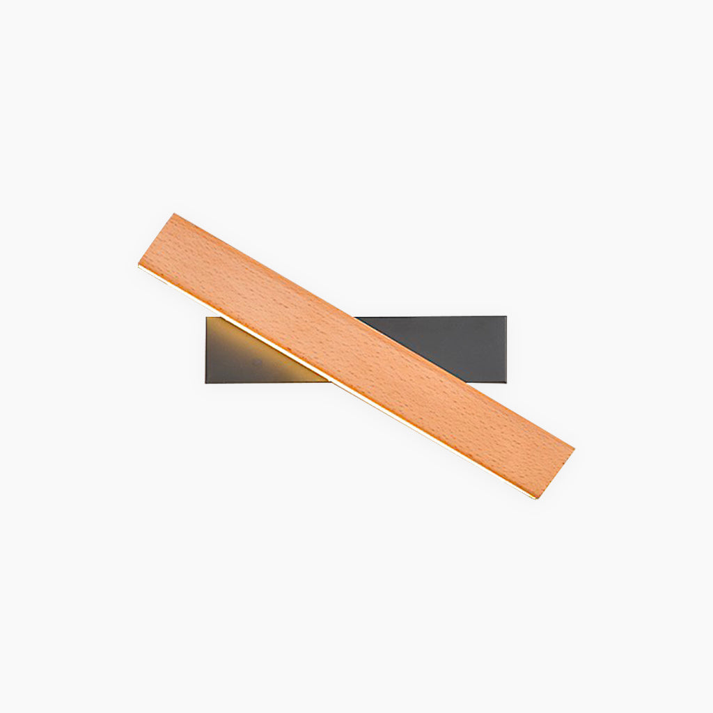 Wall Sconce Modern Rotating Rectangle LED, Wood & Acrylic