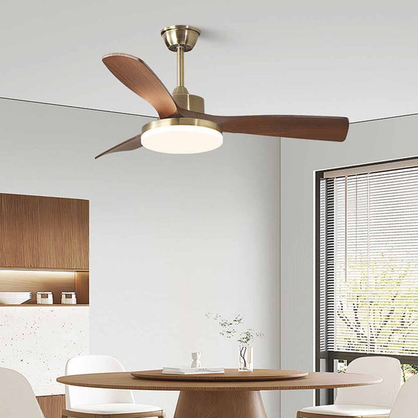 Walnut Ceiling Fan Light Semi-Flush Mount
