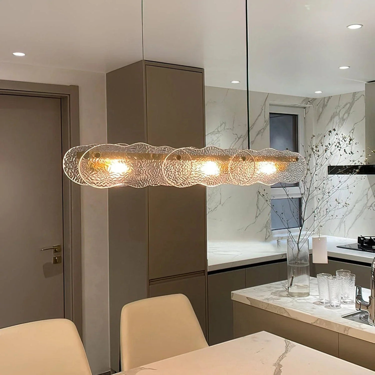 Water Ripple Glass Island Chandeliers