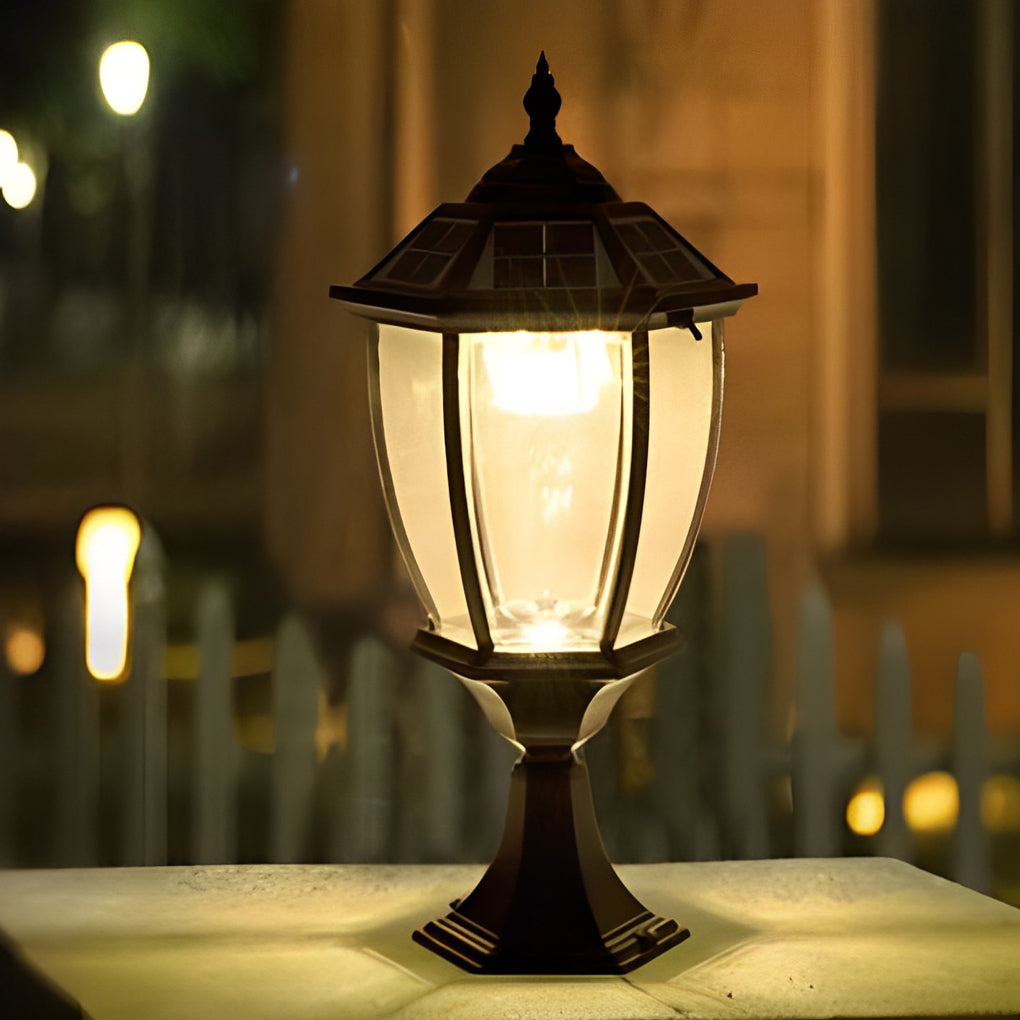 Sorerian Led Vintage Solar Fence Outdoor Post Lights