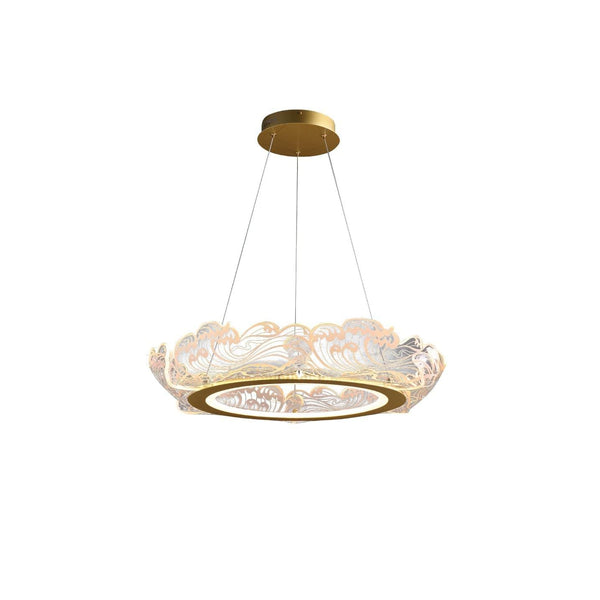 Wave shape LED chandelier