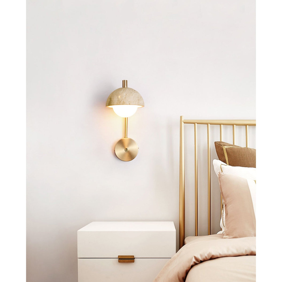 Civarir Beige Travertine Wall Lamp