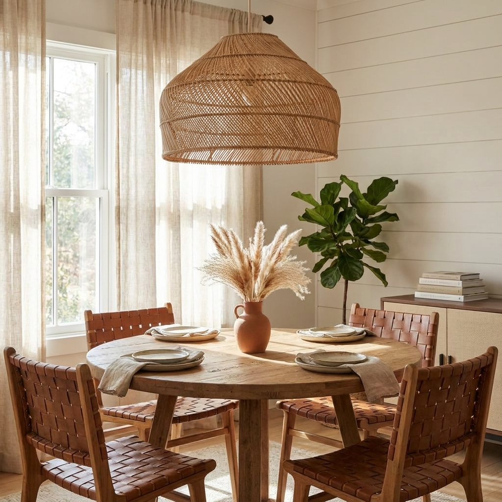 Whirl Woven Rattan Pendant Lamp