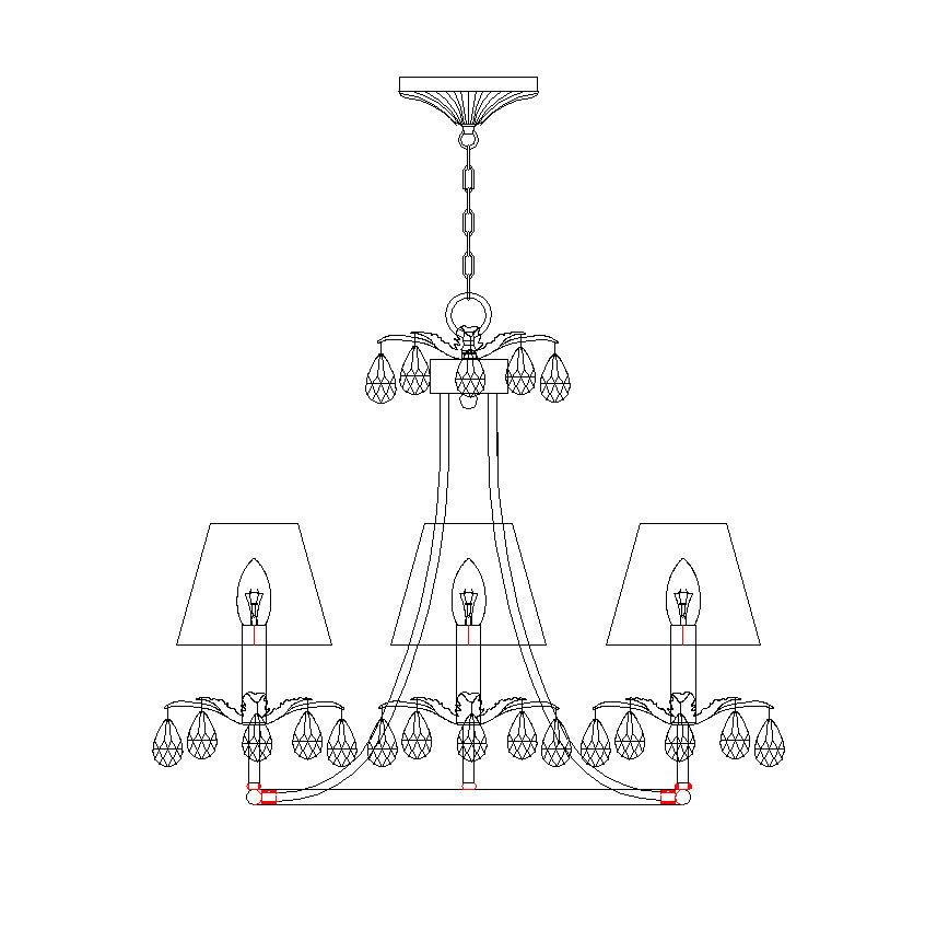 Ivsilan Vintage Industrial Brass Crystal Chandelier