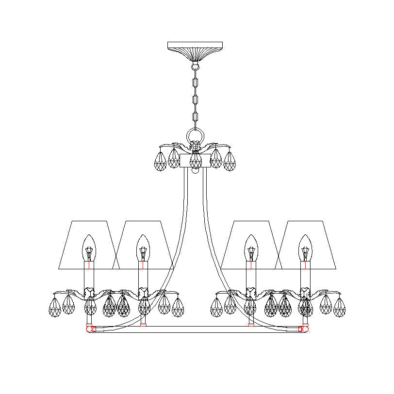 Ivsilan Vintage Industrial Brass Crystal Chandelier