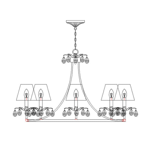Ivsilan Vintage Industrial Brass Crystal Chandelier