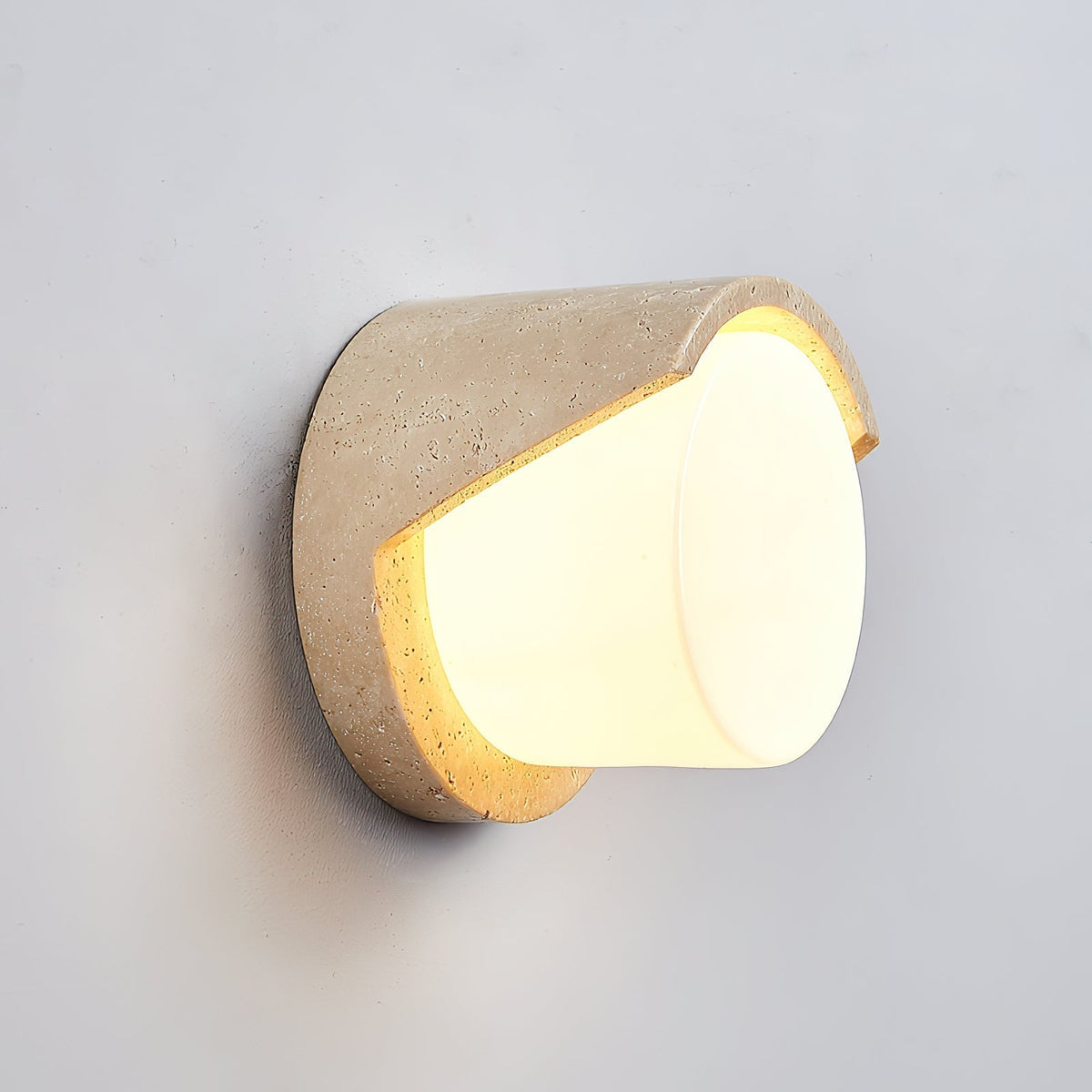 Eurvenara Travertine Glass Wall Lamp