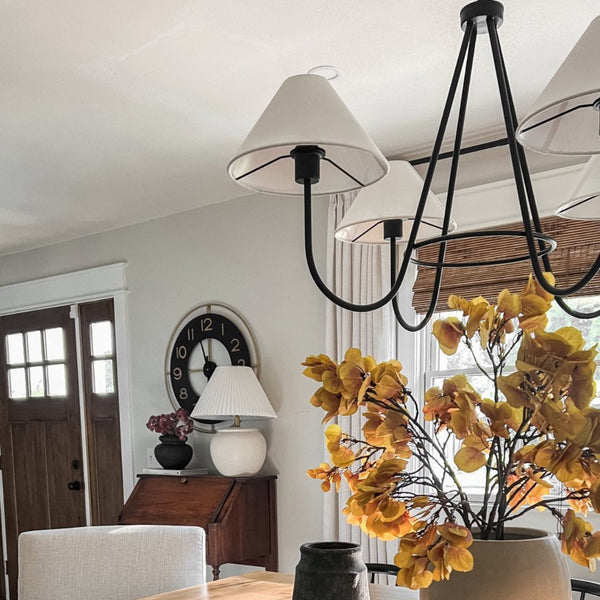 Ellaeara Vintage Industrial Black Fabric Chandelier