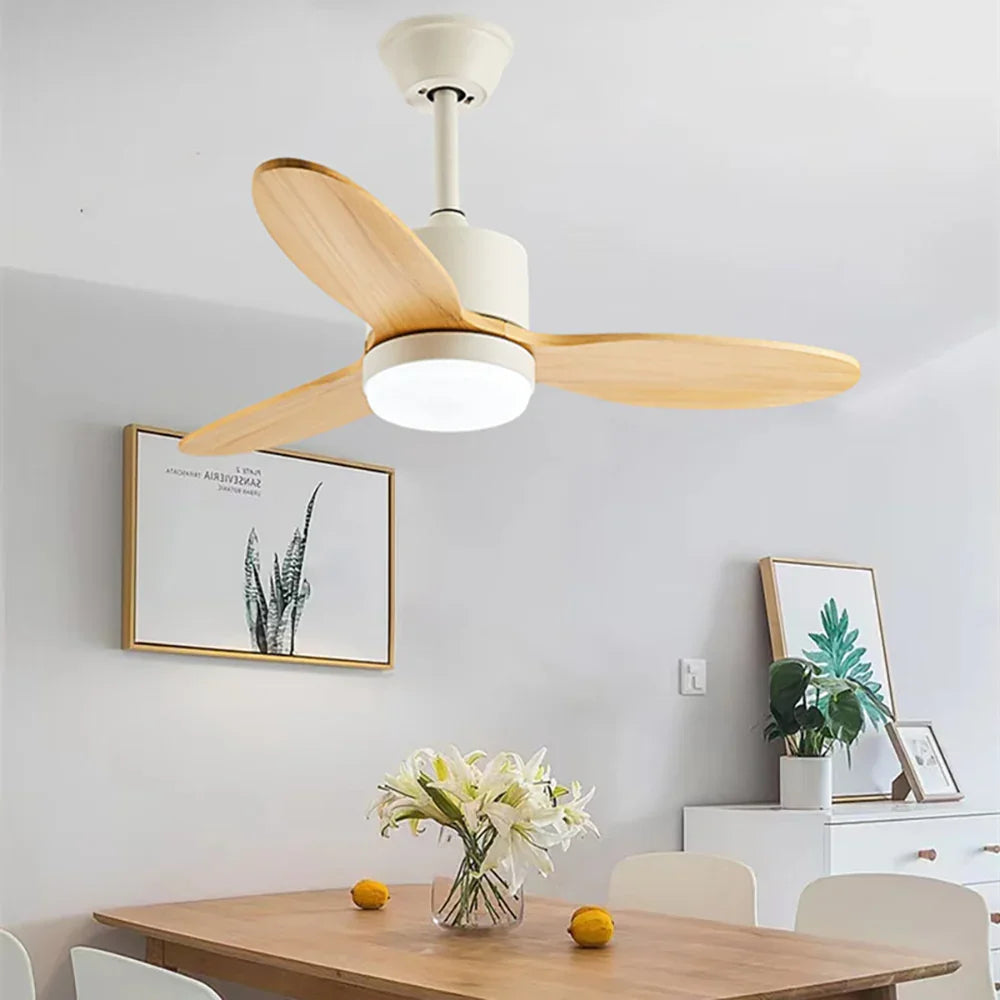 Wood Fan Blade Ceiling Fan Light