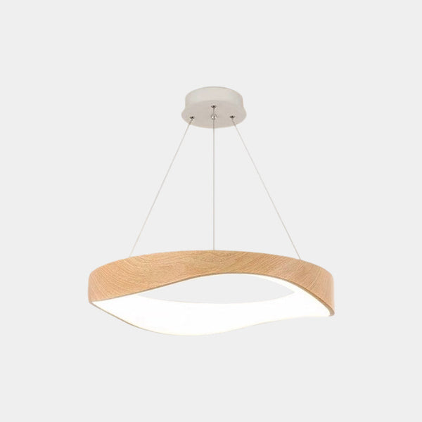 Wood Grain Ring Chandelier Dimmable LED