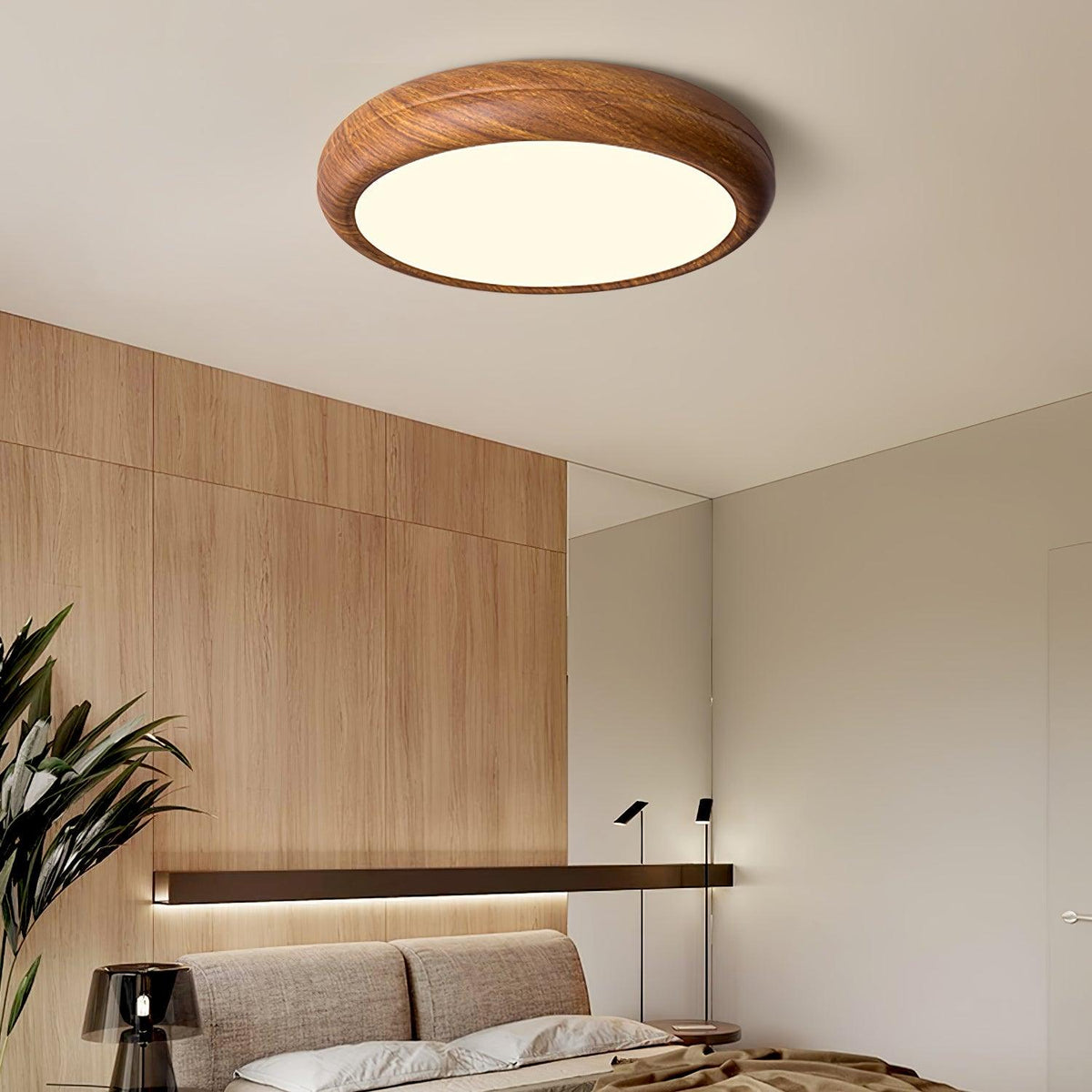 Orbis Wood Wood Grain Round Ceiling Light