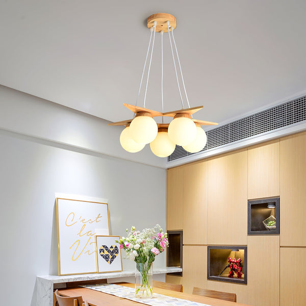 Zothaus Star Glass Wooden Chandelier