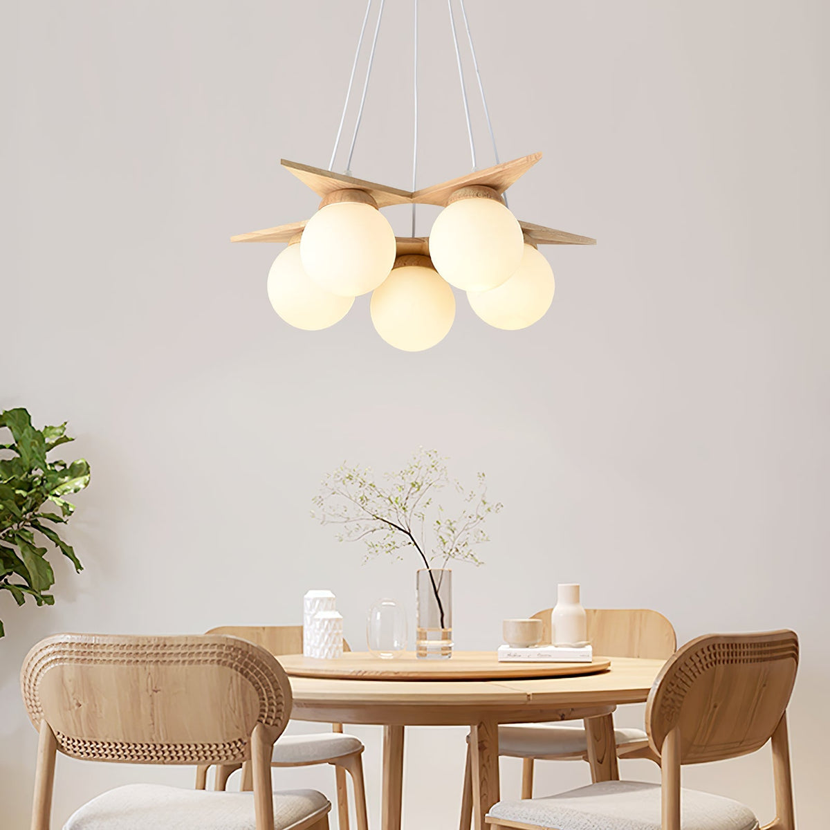 Zothaus Star Glass Wooden Chandelier