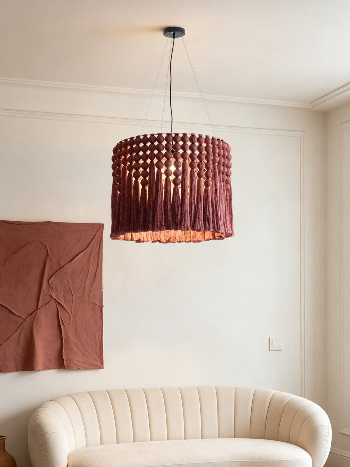 Yarrow Macrame Tassel Pendant Lamp
