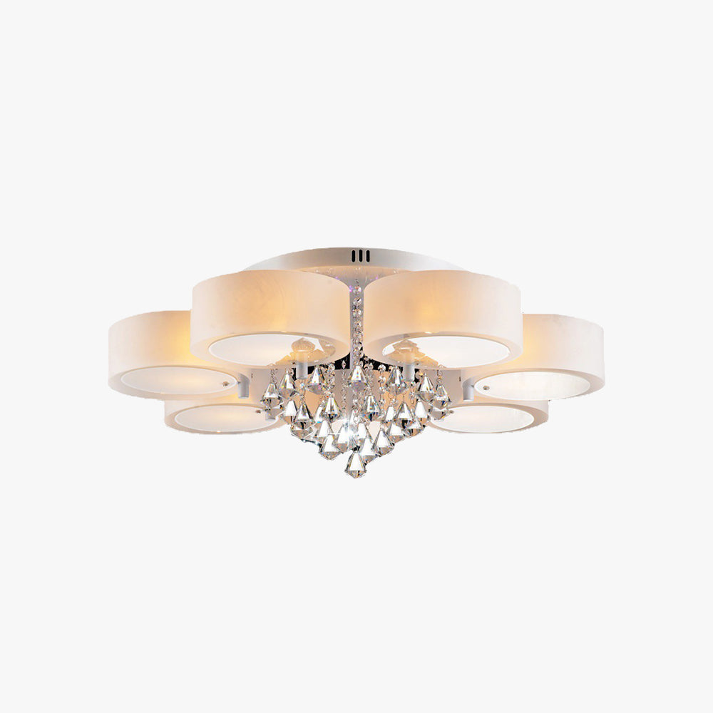 Arisha Flush Mount Ceiling Light Glass White Modern Round Hallway
