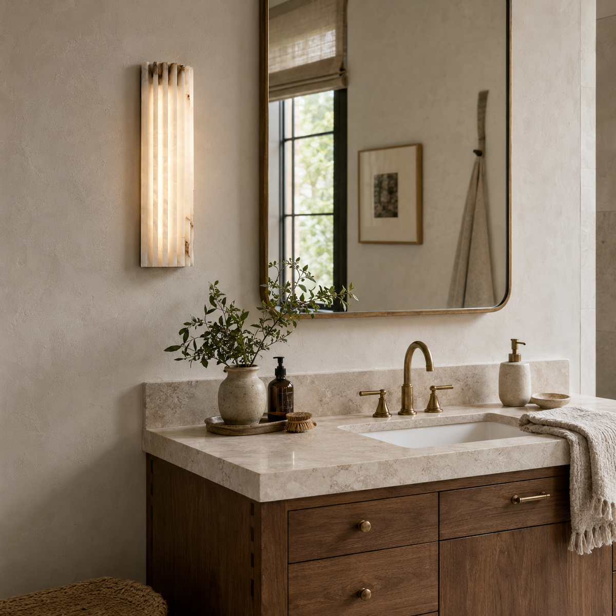 Alvia Alabaster Wall Light