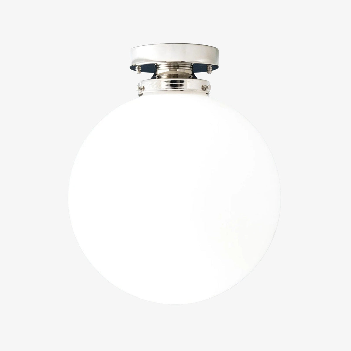 Pearl White Brass Globe Ceiling Light Contemporary