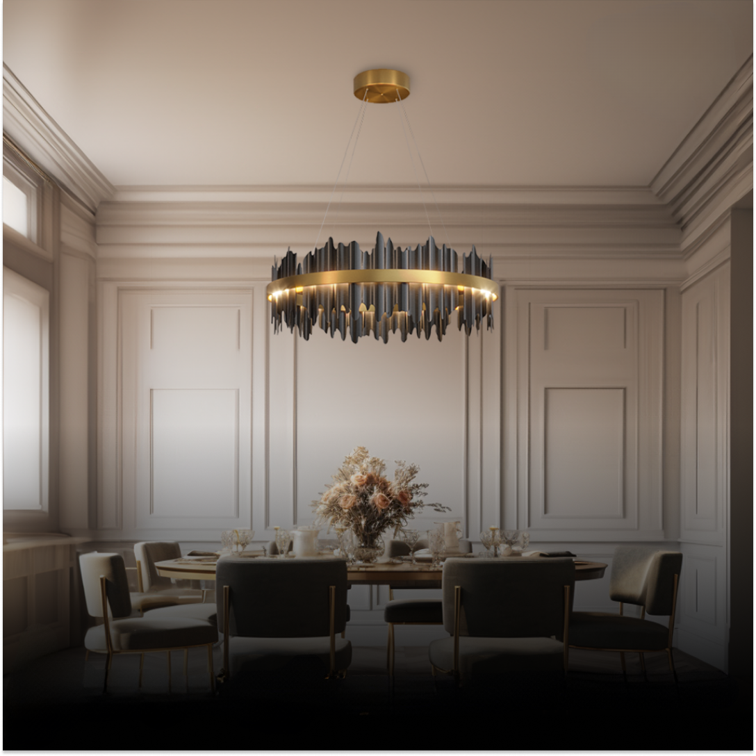Modern Luxe Ring Brass Chandelier Light