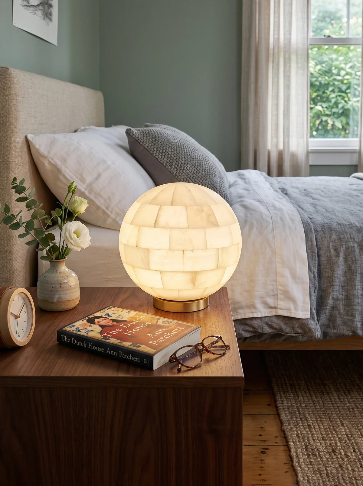 Alabaster Spherical Table Lamp