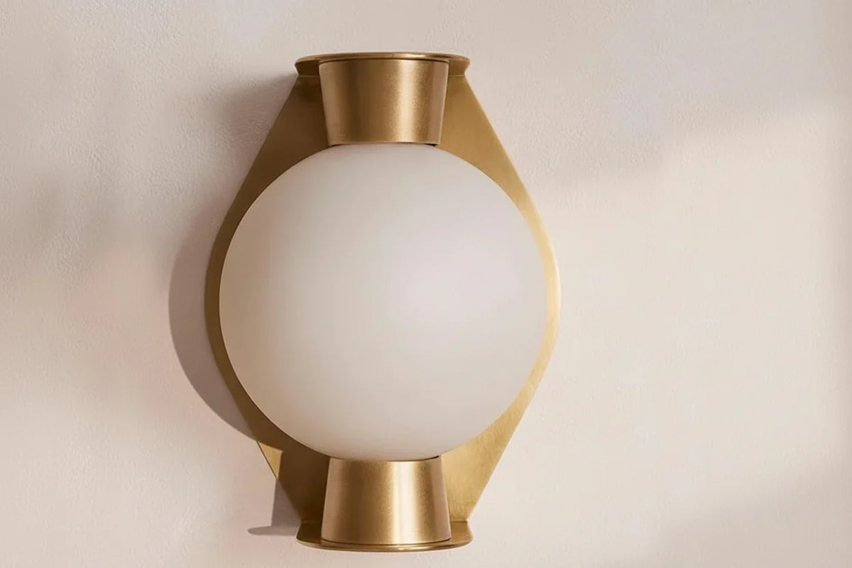 Alabaster Globe & Brass Wall Sconce | CLDFR0252