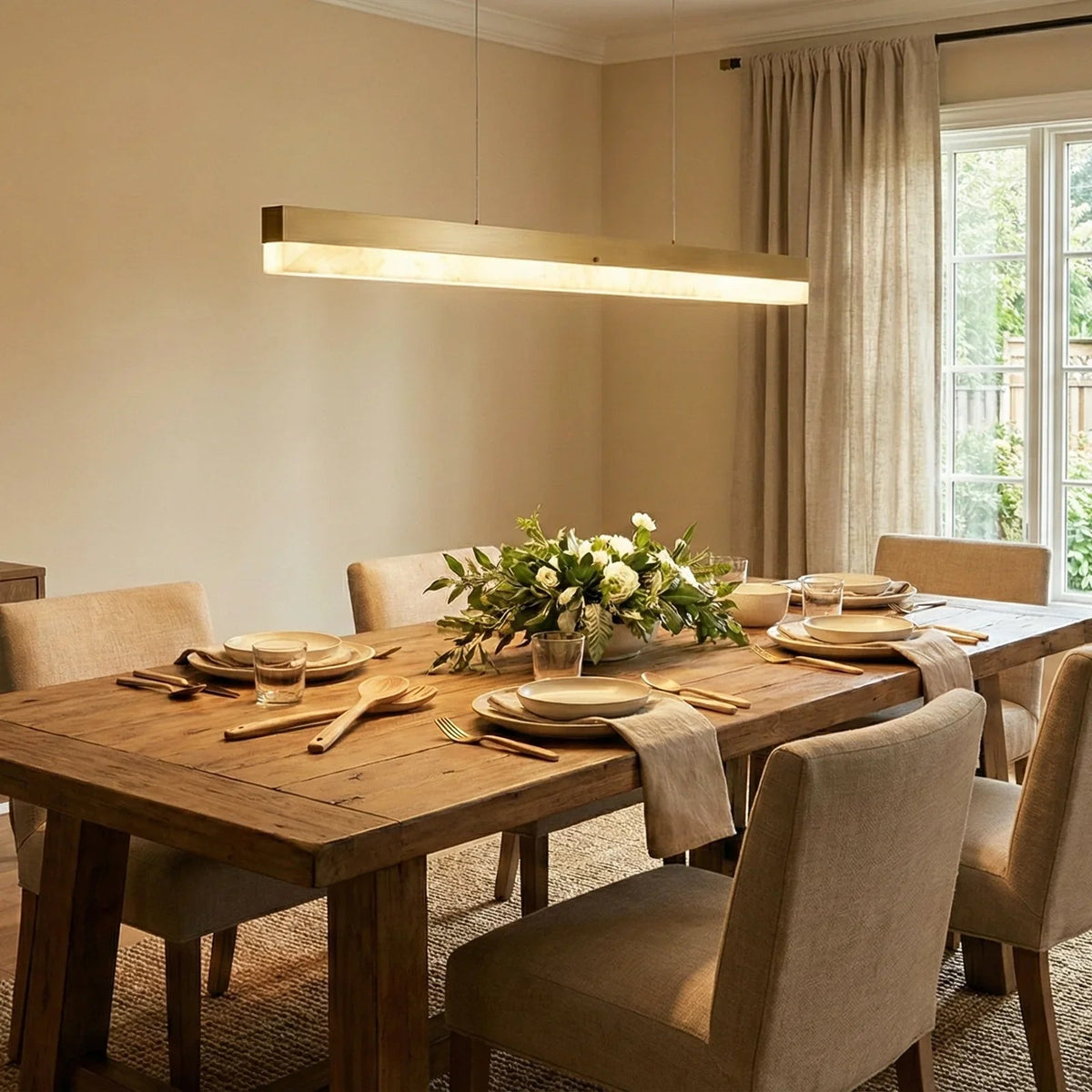Alabaster Rectangle Linear Pendant Light