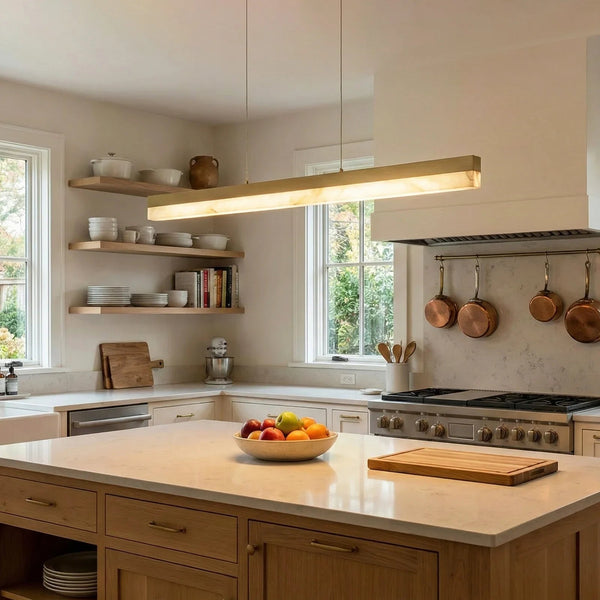 Alabaster Rectangle Linear Pendant Light