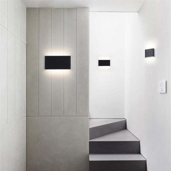 Orix Modern Rectagulart Waterproof Outdoor Wall Lamp, Black/White
