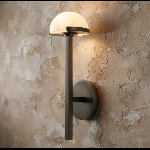 Alabaster Half Dome Wall Sconce | Black | CL0245CH