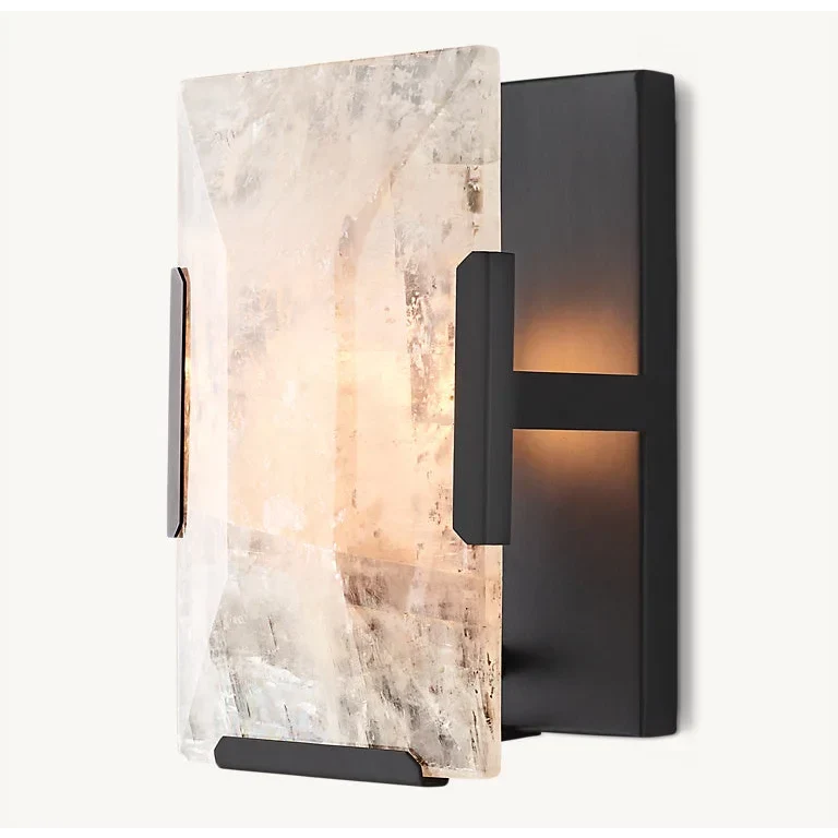 Black Calcite & Stainless Steel Wall Sconce | CLUG02B