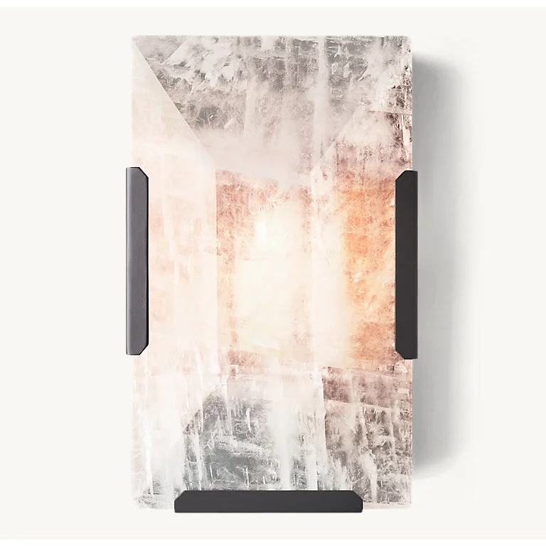 Black Calcite & Stainless Steel Wall Sconce | CLUG02B
