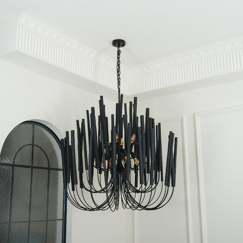 Ulshayra Postmodern Luxury Multi-Stick Wooden Chandelier