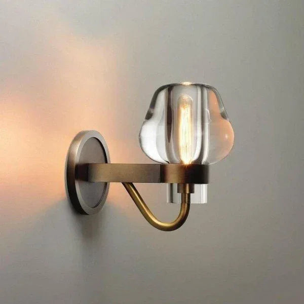 Crystal Glass Wall Sconce | Brass | CLBVB014