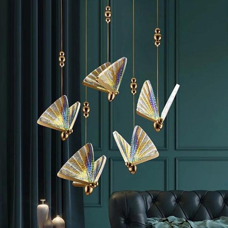 Arisha Art Deco Butterfly Pendant Light, 2 Color
