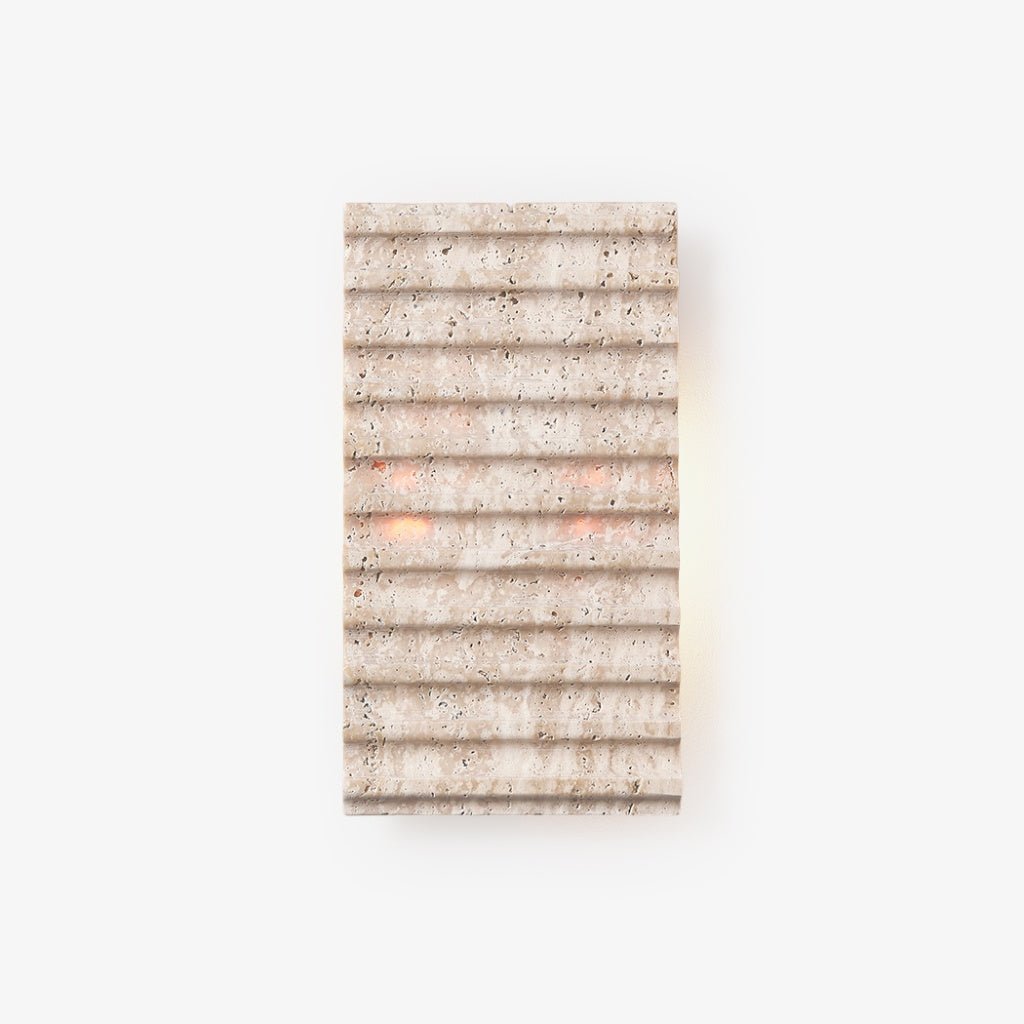 Rectangle Grille Travertine Wall Lamp