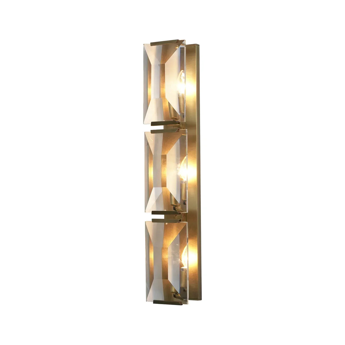 Rectangular Triple Crystal Wall Lamp