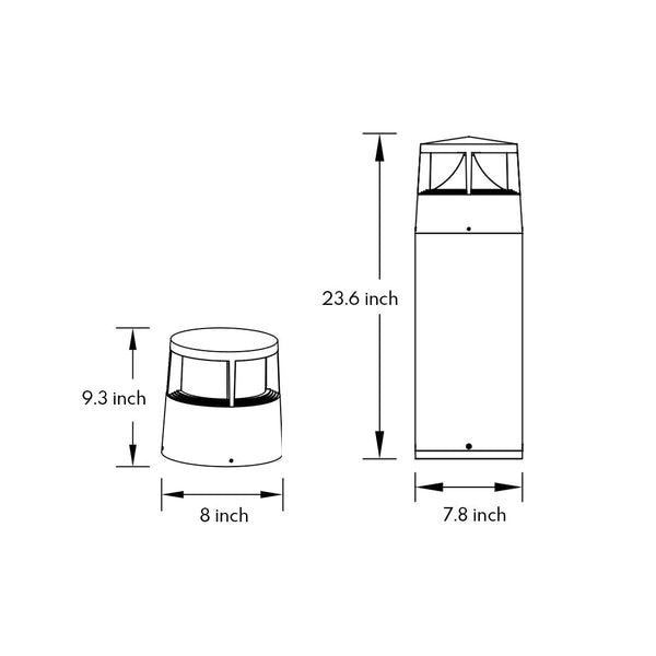 Kenway LED Bollard Minimalist Outdoor Pathway Lights