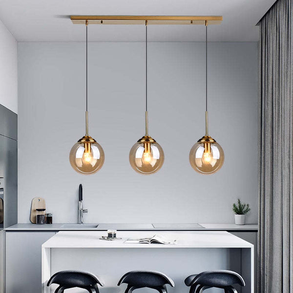 Valentina Designer Bubble Glass Pendant Light, Smoke/Clear/Amber