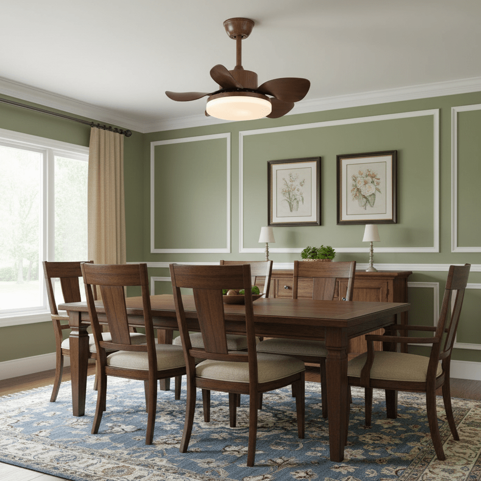 Modern Minimalist Walnut Ceiling Fan Light