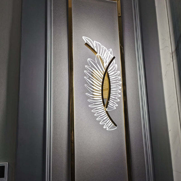 Kristy Modern Gold Feather Wall Lamp, 3 Style