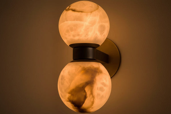 Double Alabaster Globe Wall Sconce | CLHJD12