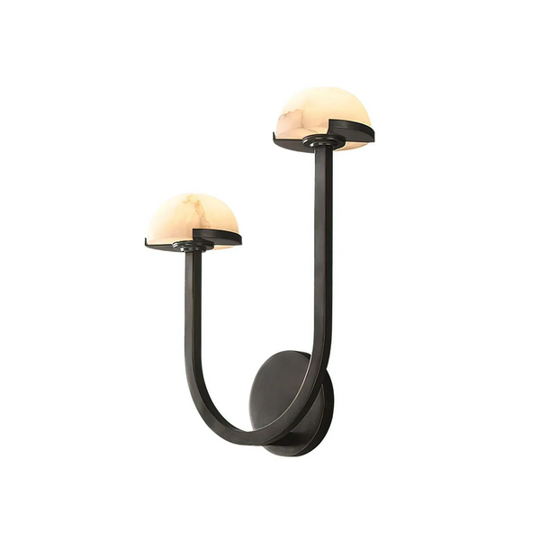 Double Alabaster Wall Sconce | Black | CL0249CH