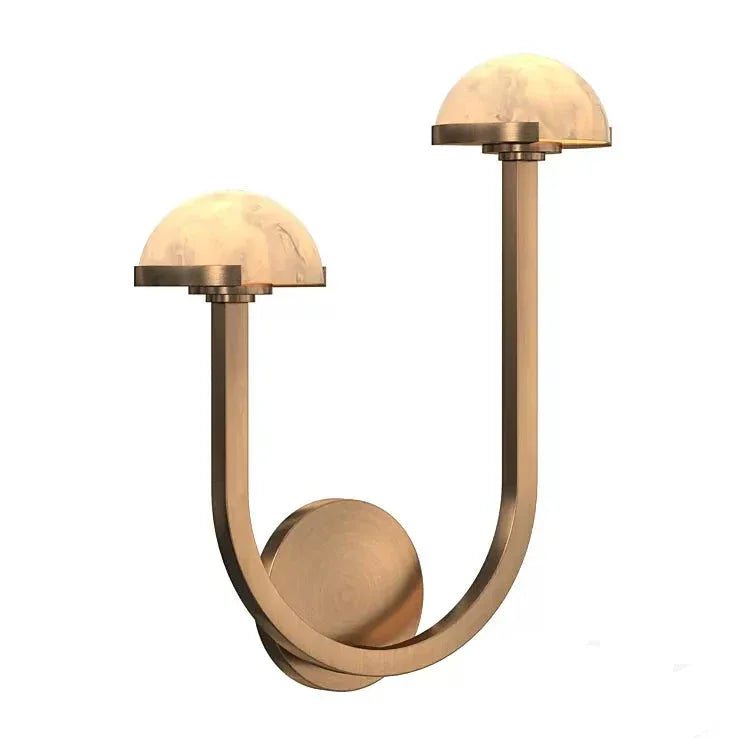 Double Brass & Alabaster Wall Sconce | CL0248CH