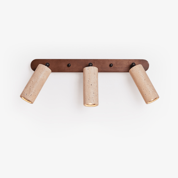 Travertine Triple Spotlight Wall Lamp