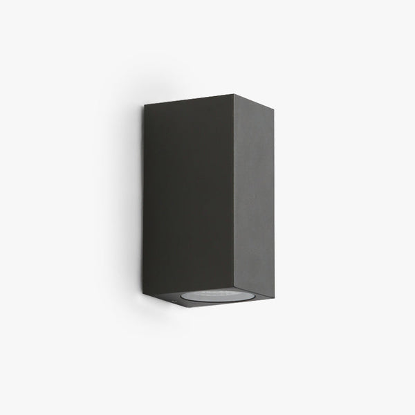 Koraq Minimalist Square Outdoor Wall Lamp, Black