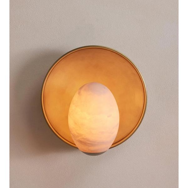 Egg Alabaster & Brass Wall Sconce | CLKA025