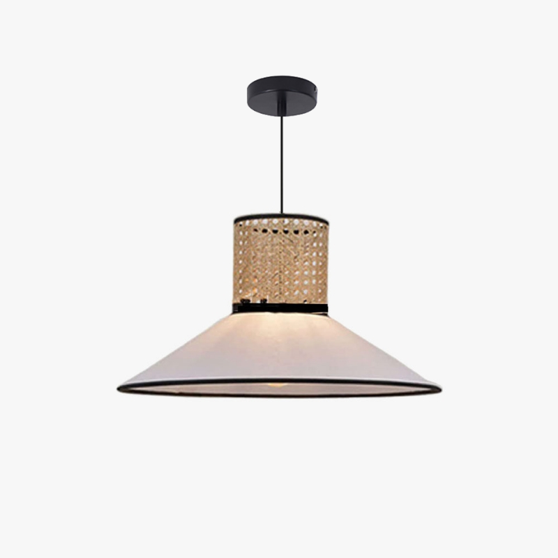 Ritta Modern Rattan/FabricPendant Light, White